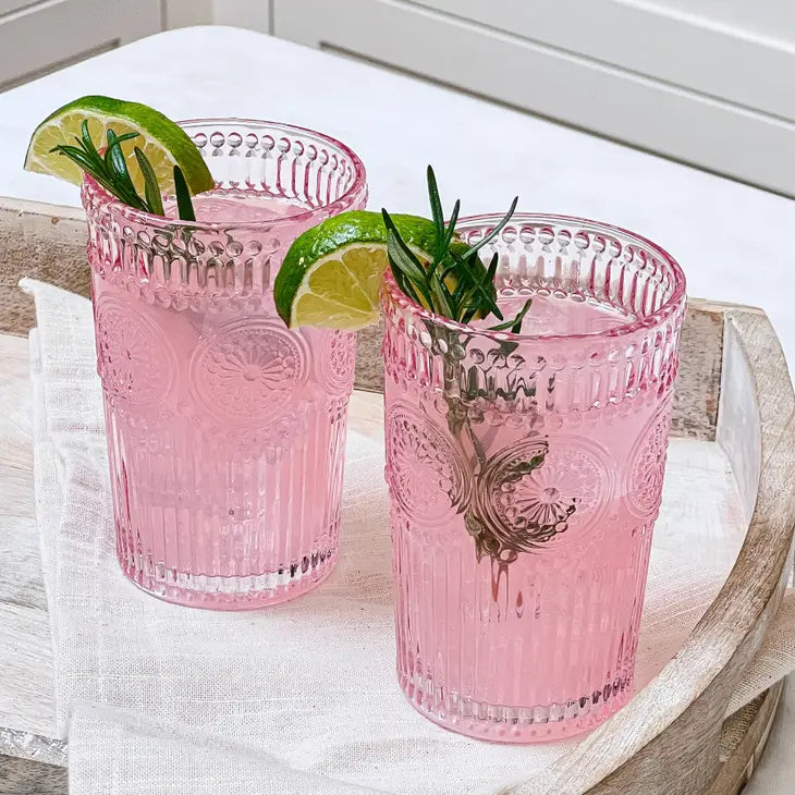 13 Oz. Vintage Textured Drinking Glasses ( 6 pcs)
