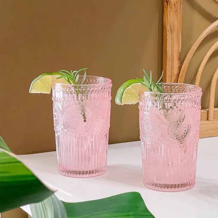 13 Oz. Vintage Textured Drinking Glasses ( 6 pcs)