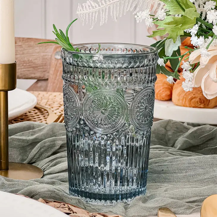 13 Oz. Vintage Textured Drinking Glasses ( 6 pcs)