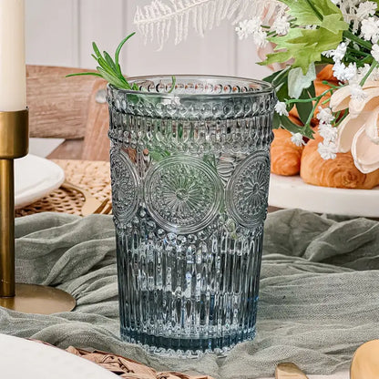 13 Oz. Vintage Textured Drinking Glasses ( 6 pcs)