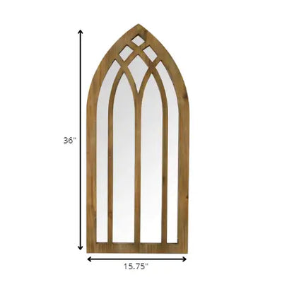 36” Gothic Inspired Arch Wood Wall Mirror