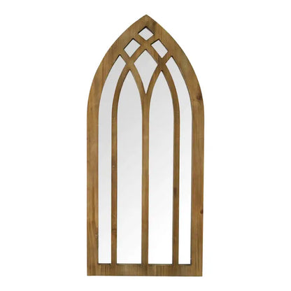 36” Gothic Inspired Arch Wood Wall Mirror