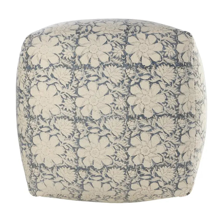 Bohemian Cottage Floral Pouf