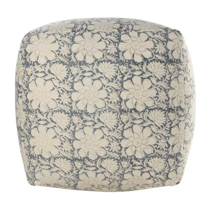 Bohemian Cottage Floral Pouf