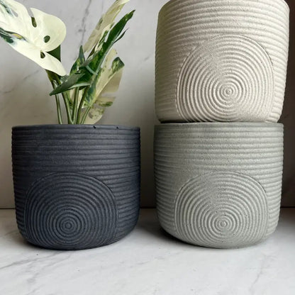 Boho Concrete Planter (Black, sage, stone)