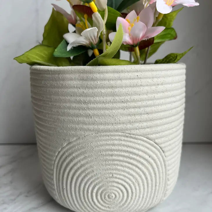 Boho Concrete Planter (Black, sage, stone)