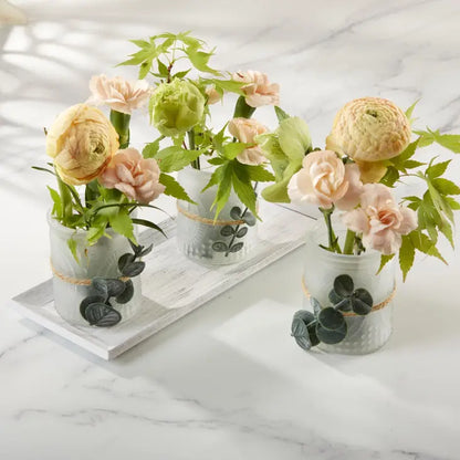 4-piece Frosted Votive & Tray Set