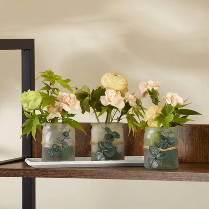 4-piece Frosted Votive & Tray Set